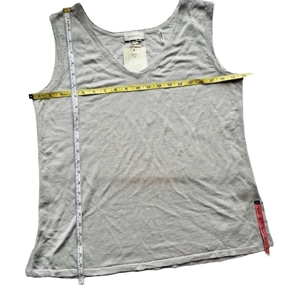 Kinross Linen V-Neck Side Slits A-line Tank Gray Size S Style KL20-85S - Picture 5 of 9